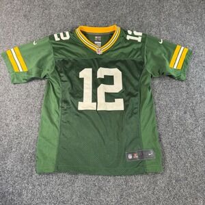 Nike Green Bay Packers Aaron Rodgers 12 Jersey Green Youth L 14-16 Womens S/M